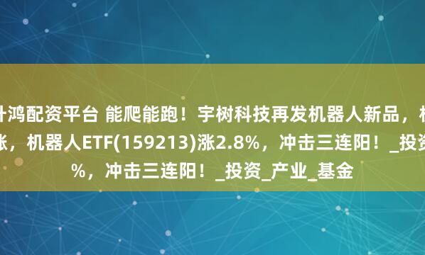 升鸿配资平台 能爬能跑！宇树科技再发机器人新品，机器人再度大涨，机器人ETF(159213)涨2.8%，冲击三连阳！_投资_产业_基金